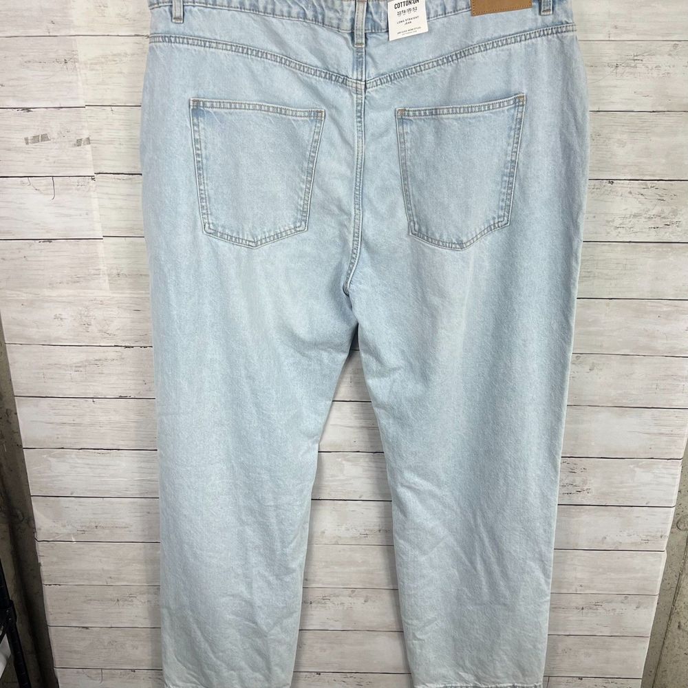 Cotton On Light Wash Distressed Long Straight Jeans - Picture 2 of 5